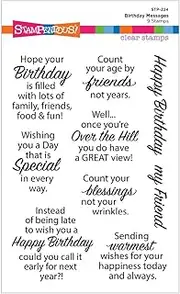 Spellbinders STP-224 Birthday Messages Clear Stamp Set from The All The Sentiments Collection by Stampendous