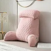 YXCMD Reading Cushion for Bed and Sofa with Armrests | Back Cushion | Back Support with Carry Handle | Bed Backrest Reading Cushion | Ideal as Back Support for More Support and Comfort of Back (Color