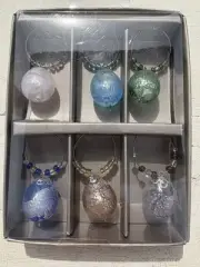 Pier1 Set Of 6 Easter Egg Wine Glass Charms New In Original Packaging
