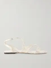 [Jimmy Choo] Jimmy Choo - Ayla Snake-effect Leather Sandals - Snake print - IT36 IT 36 Animal print