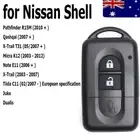 Smart Remote Key Shell Case Fob for Nissan Juke Pathfinder Qashqai Dualis 2Bt