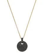 Bloomingdale's Fine Collection Black Diamond Pave Disc Pendant Necklace in 14K Yellow Gold, 0.85 tcw