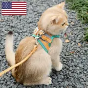 Cat Dog Walking Harness Leash Set Adjustable Soft Vest Comfort for Escape Proof