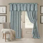 Elrene Home Fashions Mia Jacquard Scroll Blackout Window Curtain Panel, 52 x 84