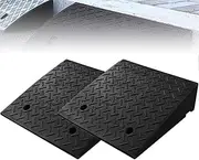 2 Pack Heavy Duty Threshold Wheelchair Ramps, Car Ramp Pad Triangular Pad, Speed Bump for Cars Wheelchairs Motorcycle Pet,Black