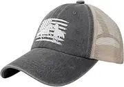 [Wisedeal] Women's Running Horse USA Flag Hat Adjustable Vintage Baseball Cap for Mom Dad