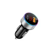 Dual Port USB-C PD QC3.0 Car Charger Cigarette Lighter Digital Display Adapter e
