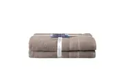2PK Ultimate Alanya Turkish Cotton Bath Sheet Towel Absorbent 550Gsm Almond