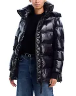Aqua Mid Length Oversized Puffer Coat - Exclusive