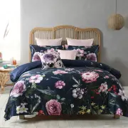 Bianca Zinnia Navy Doona Quilt Cover Set Double, Queen, King & Super King Sizes