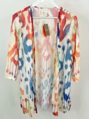 CHICO'S Size 3, NWT NEW Womens Size 16 Multi-Color Knit Boho Roberta Cardigan