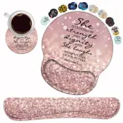 Keyboard Wrist Rest and Mouse Pad Wrist Support Set with Coasters, Bible Vers...