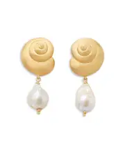 kate spade new york Beachside Shell & Cultured Freshwater Pearl Drop Earrings