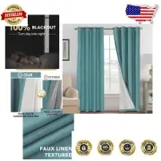 Elegant Teal Blackout Curtains 84” Long – Energy Saving & Insulated Drapes
