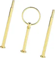 Cake Plate Stand Handle with Accessories, Zinc Alloy Fruit Plate Hardware Fitting Holder, for Birthday Party Anniversary or Daily Use (Round Three-Layer Gold)