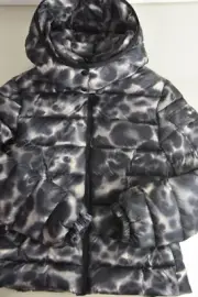 NEW Moncler Child Girls Jacket Puffer Hooded DOWN FEATHER Grey Beige 12