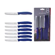 [Victorinox] Classic Round Tip Serrated Steak & Tomato Knife (Blue) - 8pc