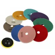 10 Pcs Polishing Tool Wet Grit Pads Water Mill Granite with Buffer