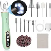 Cordless Electric Nail Drill with 360° LED light&10 Speeds, Professional Manicure Pedicure Kit, Rechargeable Pedicure Tools for feet, Hand Foot Care Nail Drill for Thick Nail Toenail Cuticle Women Men