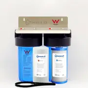 Whole House Twin Water Filter System 10" x 4.5" Big Blue Sediment Carbon Filters
