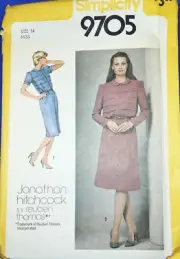 Simplicity 9705 Size 14 Dress Vintage Pattern