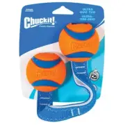 Chuckit Interactive Play Durable Rubber Dog Fetch Rope Toy- Ultra Duo Tug Medium