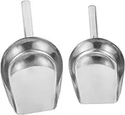 Gatuida 2Pcs Stainless Steel Kitchen Shovel Handheld Grain Scoop Ice Cube Shovel for Home for Flour Ice Candy and Nuts Compact Easy to Store
