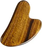 1Pc Tiger's Eye Scraping Board Creative Massage Tool for Relief and Skin Rejuvenation Light Brown for Facial Treatments