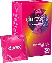 Durex Ribbed and Dotted Texture Latex Condoms Regular Fit, Pack of 30