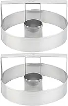 Alipis 2pcs Stainless Steel Cookie Cutters Round Baking Molds for DIY Pastry Pancakes and Cakes Baking Tools for Home