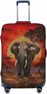 [CADREWY] Elephant Sunset Print Travel Suitcase Cover Luggage Protector with Elastic Anti Scratch for Carry On, Black, Small