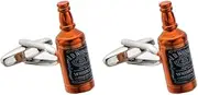 [Longcreek] Whisky Cufflinks for Men, Whiskey Bottle Cufflinks, Wine Bottle Cufflinks, Brown Bottle Shirt Tuxedo Cufflinks, Vintage Punk Rock Cufflinks, REGULAR, Stainless Steel, No Gemstone