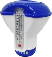 5-inch Float Dispenser Float Cup Pool Spa C orine Tablet Dispenser Floater with Thermometer 120℉ White One Size