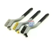 3 Mini Wire Brushes Nylon Brass Stainless-Steel Cleaning Detailing Polish Set US