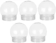 DIY Snow Globes for Boys and Girls 5 Pack Plastic Water Container Screw Cap for Christmas Decorations Indoor Party Dec