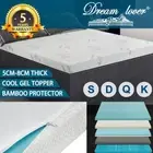 Memory Foam Mattress Topper COOL GEL BAMBOO Cover Queen King Single Double 5/8cm