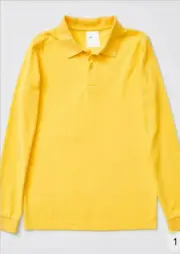 New Target Schoolwear Long Sleeve Polo Top Gold Unisex Size 12