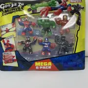 Heroes of Goo Jit Zu Minis Marvel Mega 6 Pack - Squish Stretch Smash Resealed