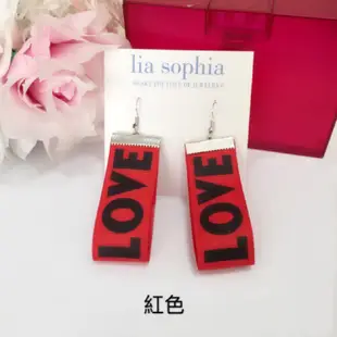 甜心美飾 英文字母蕾絲緞帶耳環 LOVE 字母 緞帶 耳環 彩色 字母 耳夾 復古 字母 造型 LOVE 字母 造型耳環