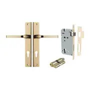 Iver Annecy Door Lever Handle on Rectangular Backplate Entrance Kit Key/Key