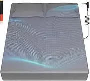 Grounding Sheet, 90% Organic Cotton+10% Pure Silver Organic Grounded Sheet for Improved Sleep, Pain Relief, with Static Grounding Cord and Test Pen (Gray, King XL(78.1 * 80.1 * 15 in))