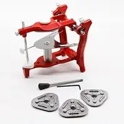 1 Set Red Adjustable Denture Articulator Full Mouth Anatomical Articulator Jaw Frame Lab Surgical Equip with 3 Pcs Metal Gasket