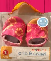 NB-0/3 M STRIDE RITE CRIB & CRAWL SHOES Baby GIRL STEP 1 NIP*