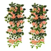 Artificial Hanging Flowers Bougainvillea, UV Resistant Fake Pink-champagne