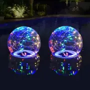 Solar Floating Pool Lights, 7 Inch LED Colored Light Up Solar Pool Balls, Wat...