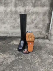 German Jack Boot With Iron Heel Hobnails And Plate Pull Up Straps Inside.