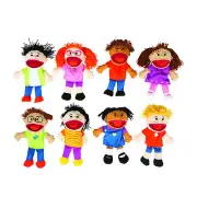 Happy Kids Hand Puppets Diversity Collection, Summer Camp, Plays, 14", Set of 8