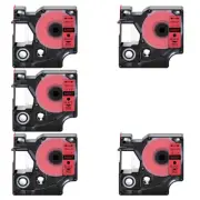 5PK Black on Red Label Tape 12mmx7m For DYMO D1 45017 LabelManager 160 200 210D