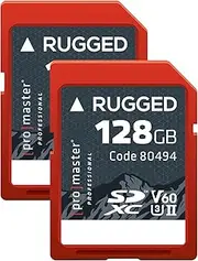 SDXC 128GB Rugged UHS-II V60 Memory Card - 2 Pack