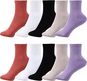 [Holibanna] Women's Socks Soft Cotton Mid-calf Socks for Boot Dress and Casual 10 Pairs
